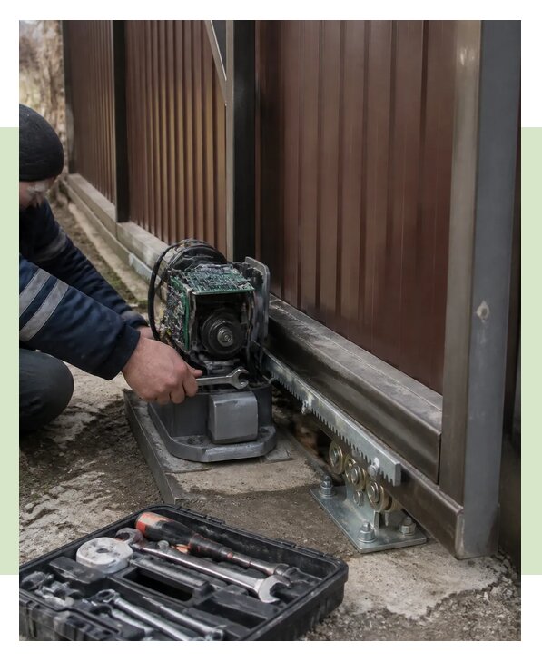 Ремонт откатных ворот с выездом мастера недорого в Устях-Куте